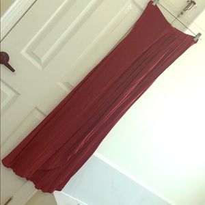 Rust strapless dress small